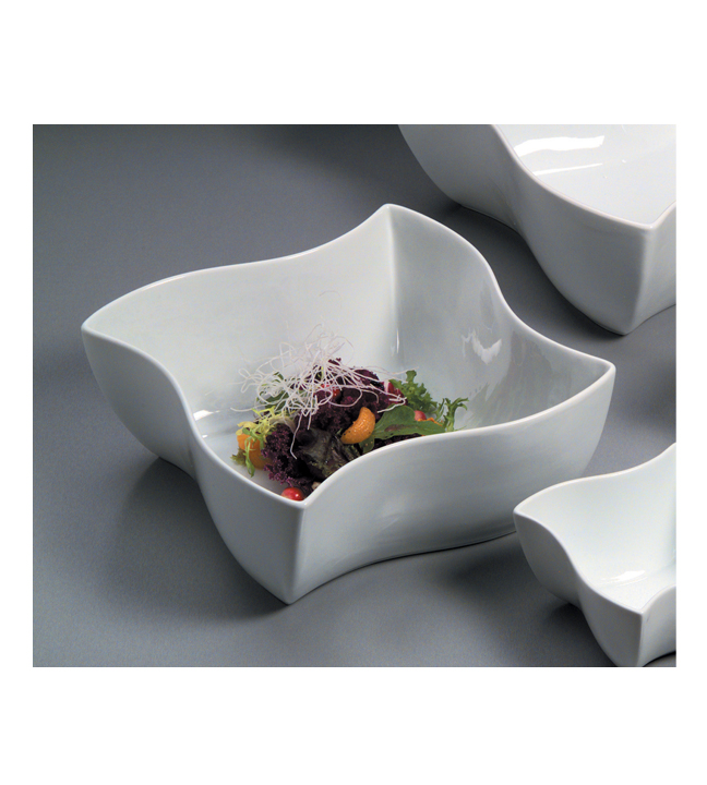 Wavey Ceramic Display Bowl 10.5" Dia. x 4.375"H